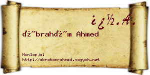 Ábrahám Ahmed névjegykártya